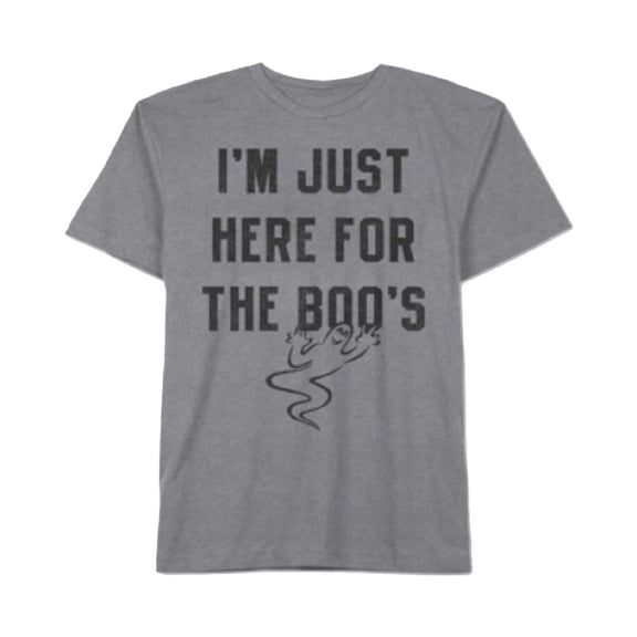 Delta NEW Gray Mens Size Medium M Here For The Boo's Graphic Tee T-Shirt