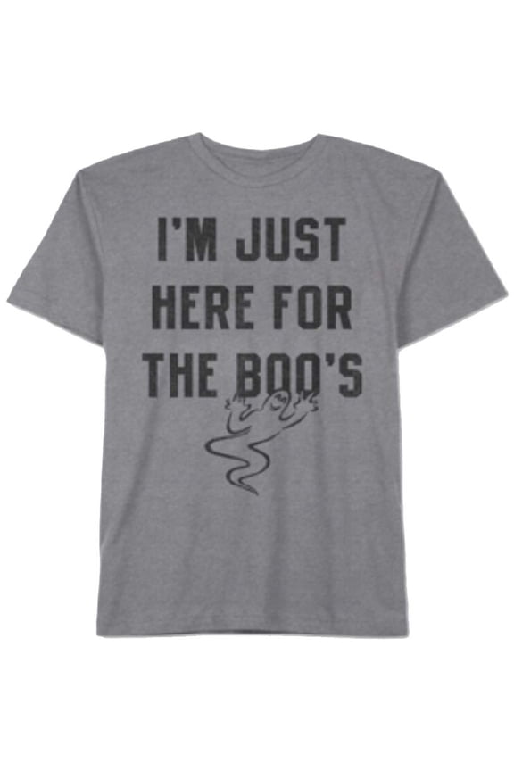 NEW Gray Mens Size Medium M Here For The Boo's Graphic Tee T-Shirt
