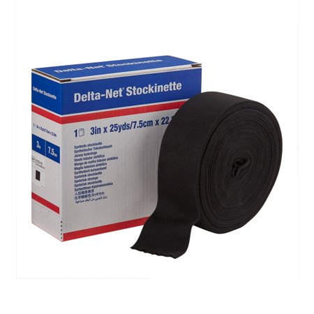 Delta-Net Black Synthetic Compression Stockinette, 3 Inch x 25 Yard (RL/1)