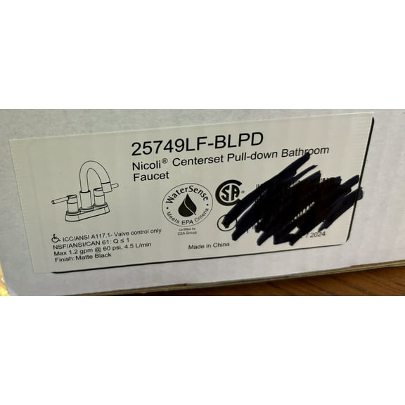 Delta Nicoli Centerset Pull-Down Bathroom Faucet Matte Black 25749LF-BLPD