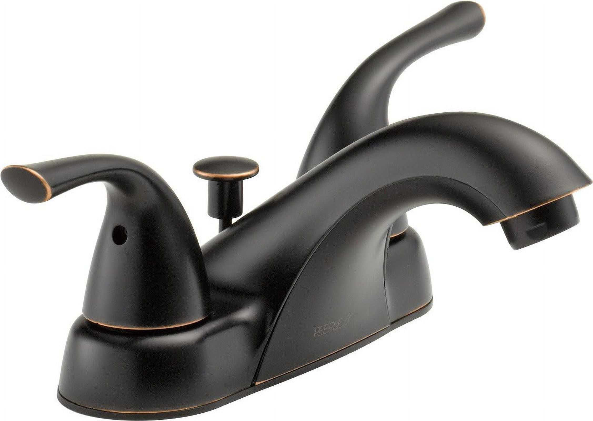 Oil Rubbed Bronze Modern Centerset Bathroom Faucet with Lever Handles
