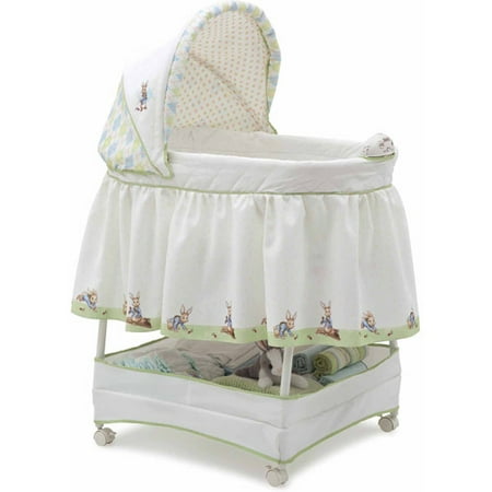 Delta Gliding Peter Rabbit Bassinet with Storage Basket and Electronic Music Module