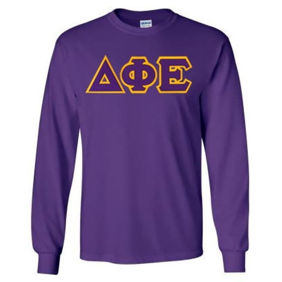 Delta Phi Epsilon Lettered Long Sleeve Tee Medium Purple