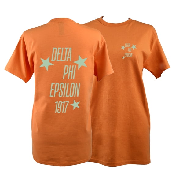 Delta Phi Epsilon T-Shirt - Showgirl Design, 100% Cotton Soft T-Shirt, Size Large
