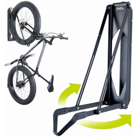 Delta Pivot Wall Mounted Bike Storage Rack - 1 Bike, Matte Black