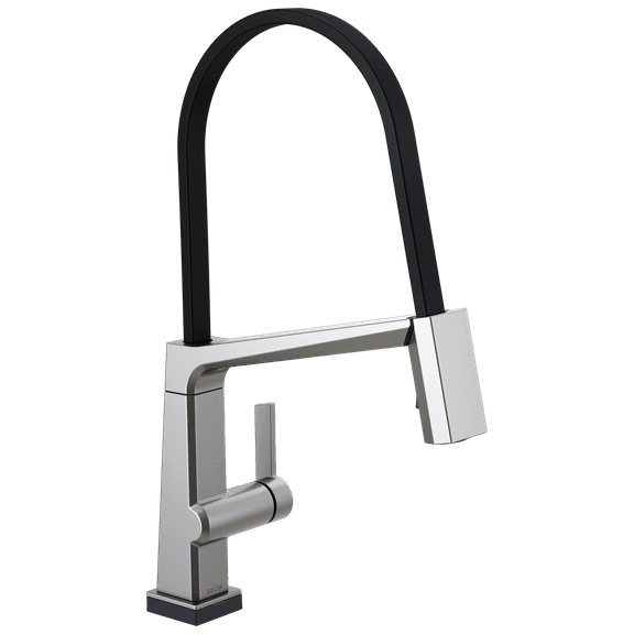 Delta Pivotalâ„¢ Single Handle Exposed Hose Kitchen Faucet with Touch2O Technology