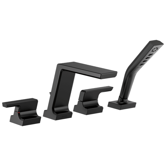 Delta Pivotal Roman Tub with Hand Shower Trim, Matte Black