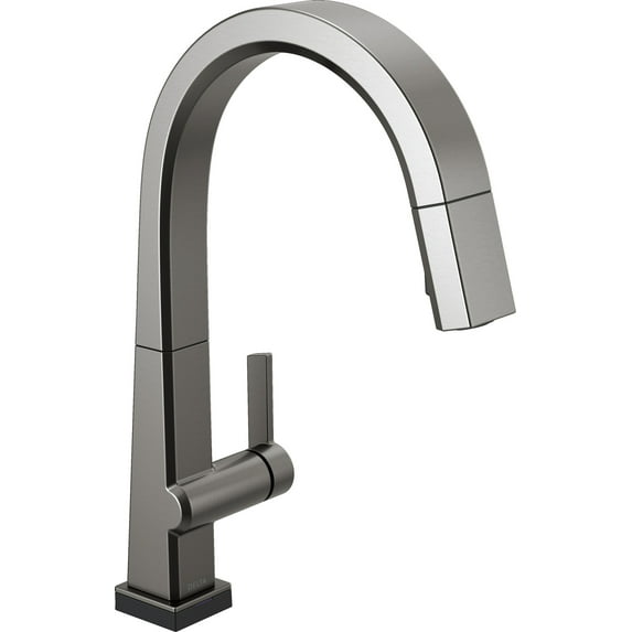 Delta Pivotal Single Handle Pull Down Kitchen Faucet with Touch2O Technology, Black Stainless