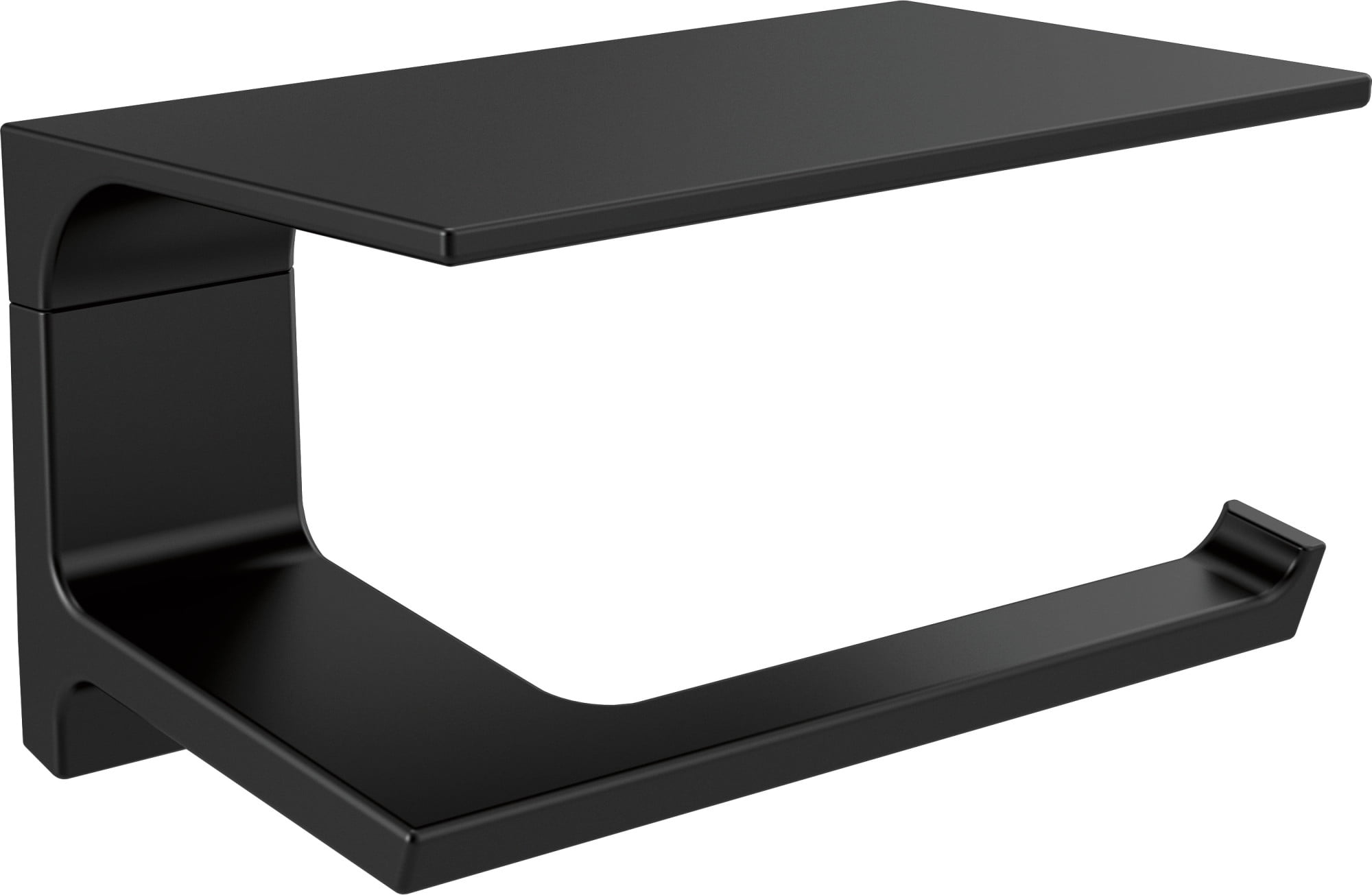 Matte Black Stainless Steel Wall Mount Tissue Holder with Shelf