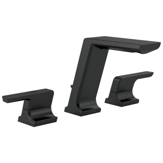 Delta Pivotal Two Handle Widespread Bathroom Faucet, Matte Black