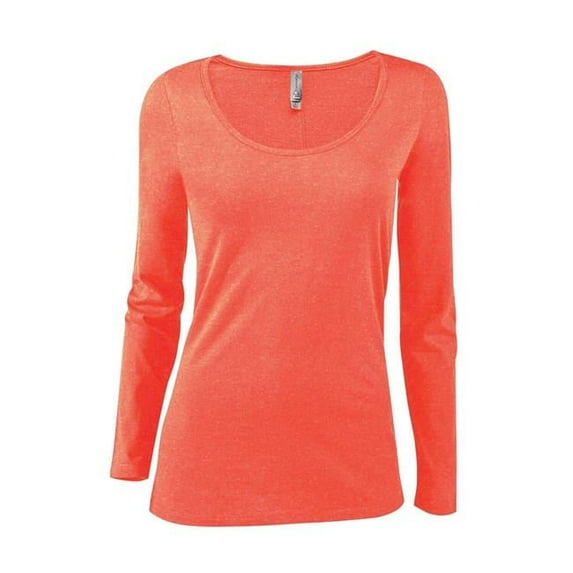 Delta Platinum Ladies CVC Long Sleeve Scoop Neck Tee