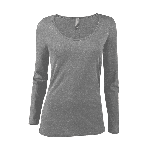 Delta Platinum Ladies CVC Long Sleeve Scoop Neck Tee