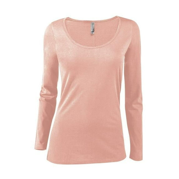 Delta Platinum Ladies CVC Long Sleeve Scoop Neck Tee
