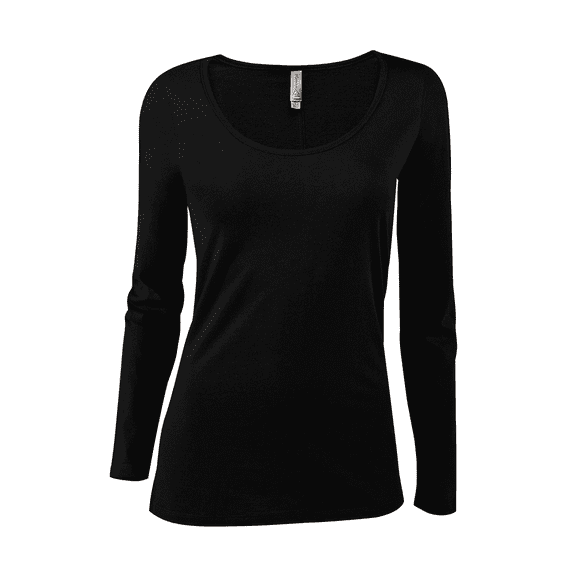 Delta Platinum Ladies CVC Long Sleeve Scoop Neck Tee