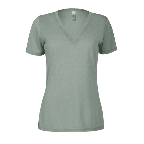 Delta Platinum Ladies Slub Short Sleeve V-Neck Tee