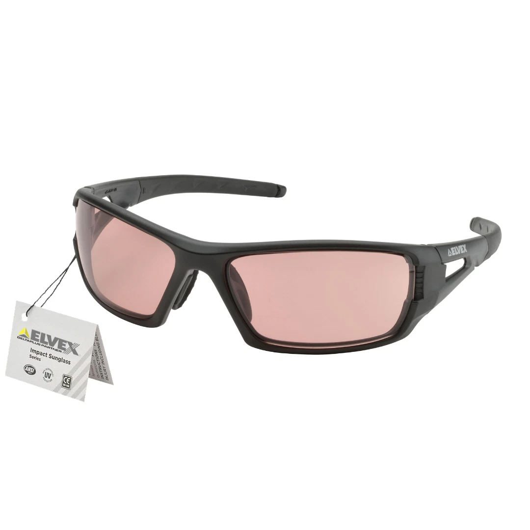 Delta Plus Rsg400 Glossy Black Safety Glasses W/ Mirror Copper Blue Blocker Lens