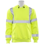 Delta Plus W376 Class 3 Hooded Hi Viz Lime Sweatshirt, 2X