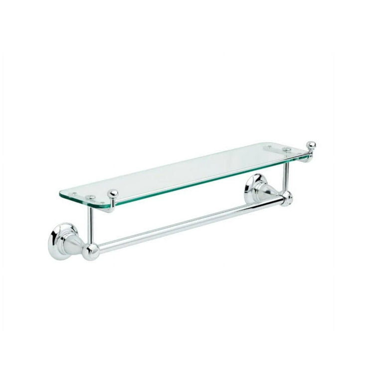 Delta Porter 18 in Towel Bar with Glass Shelf, Chrome, Bathroom