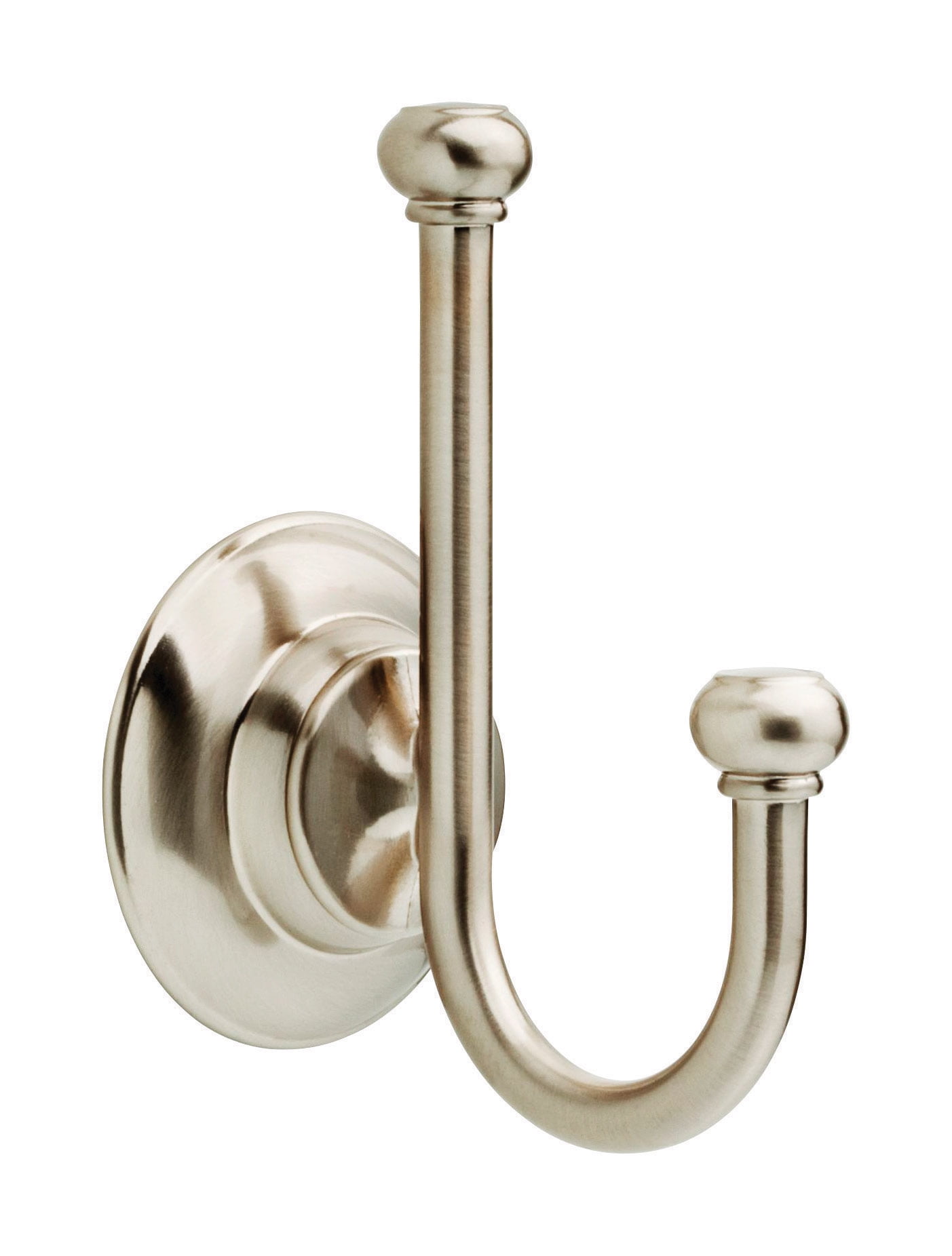 Porter Collection Double Robe Hook, Brushed Nickel