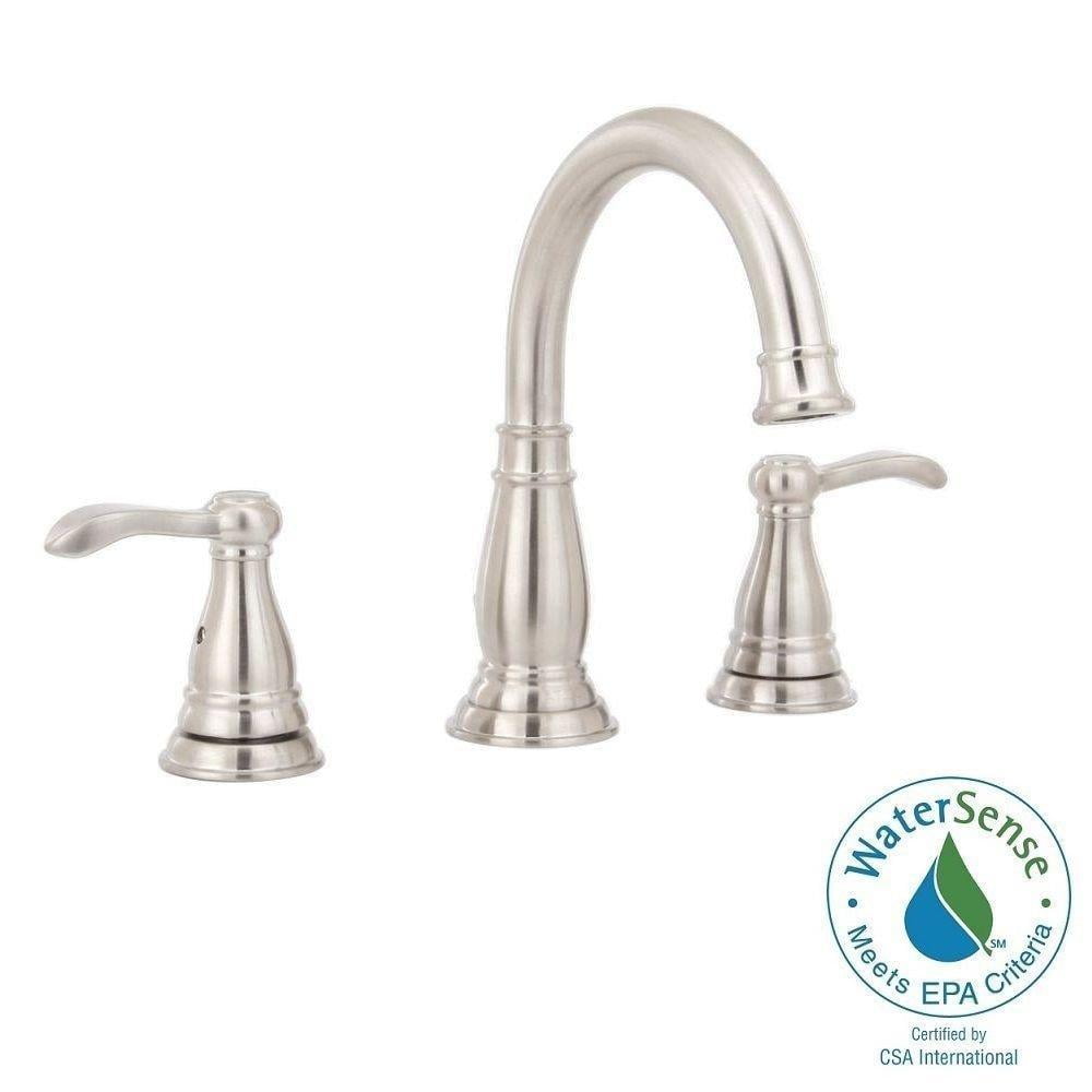 Delta Porter Brushed Nickel 8 in Widespread Two-Handle Faucet