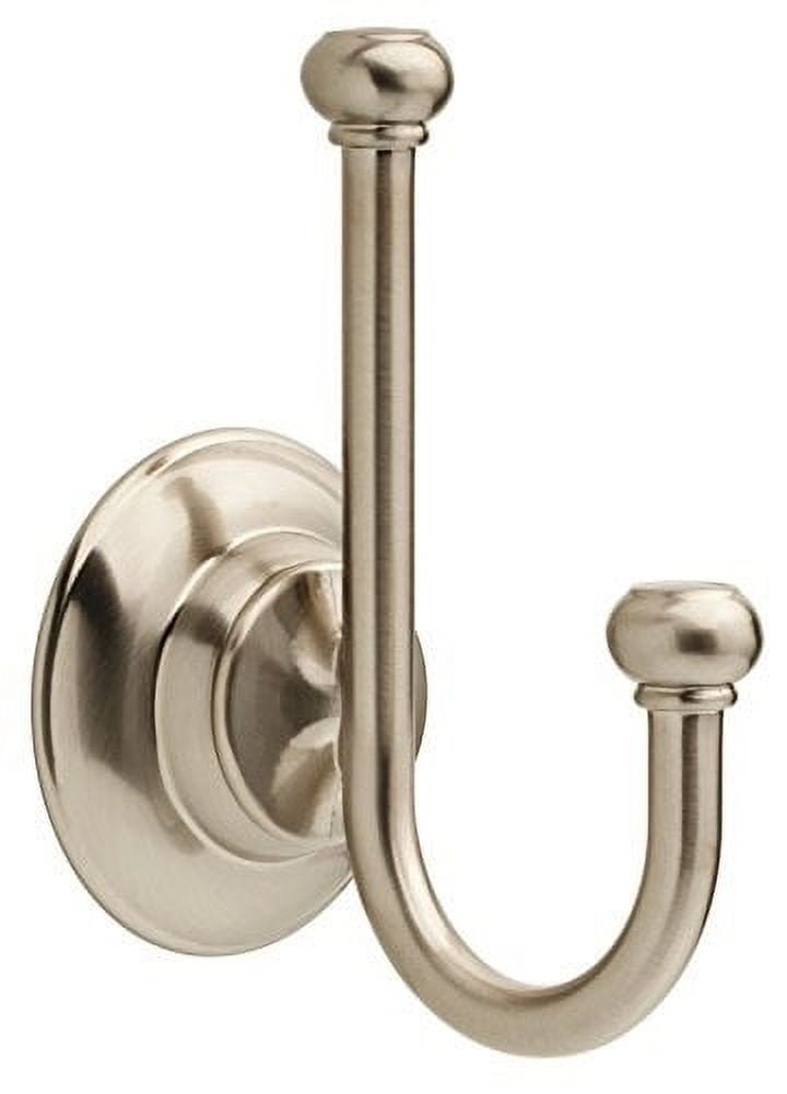 Delta Porter Double Towel Hook in SpotShield Brushed Nickel PTR35-BN - New