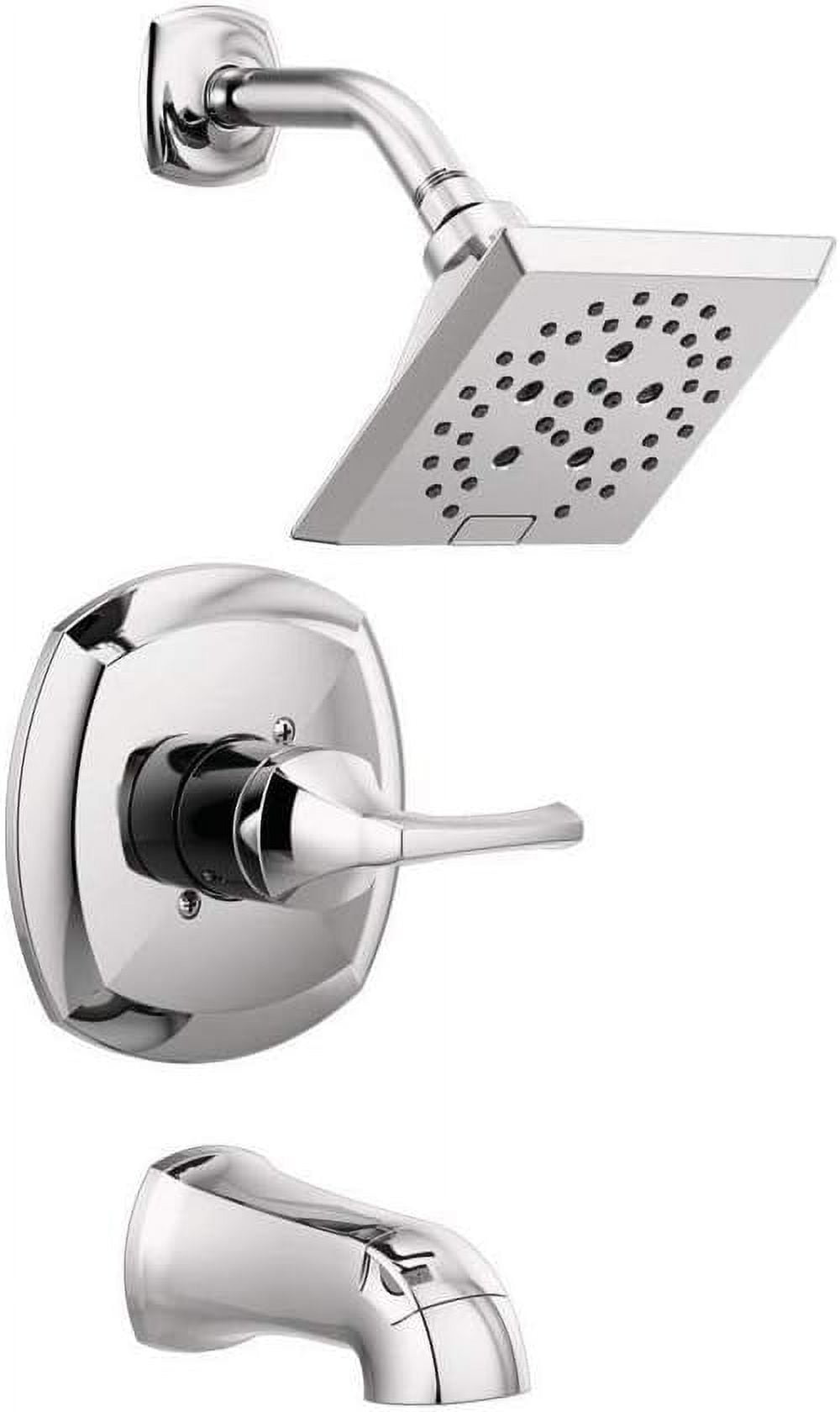 Delta 3 Delta Tetra 1-Handle Wall-Mount Tub And Shower Trim Kit In Lumicoat  Chrome (Valve Not Included) T14489-PR - The Home Depot Shower Fixtures, image size:1000x1680