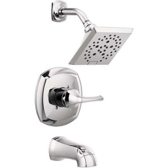 Delta Portwood Single-Handle 5-Spray Tub and Shower Faucet with H2Okinetic in Chrome (Valve Included), Grey