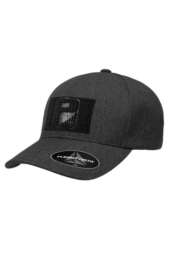 Delta Flexfit Hat | Melange Charcoal Grey Tactical Cap | L/XL | 2x3 in Loop Surface to Attach Patches