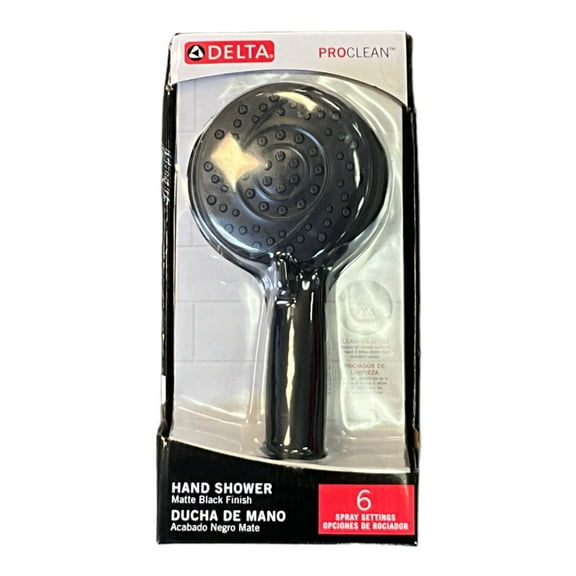 Delta ProClean 6-Spray Wall Mount Handheld Shower Head 1.75 GPM in Matte Black