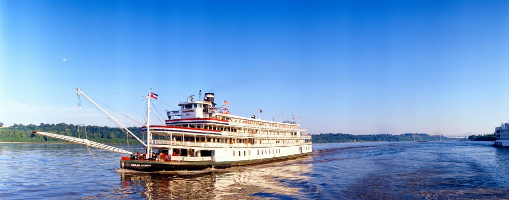 Delta Queen steamboat on Mississippi River Mississippi Canvas Art - Panoramic Images (27 x 9)