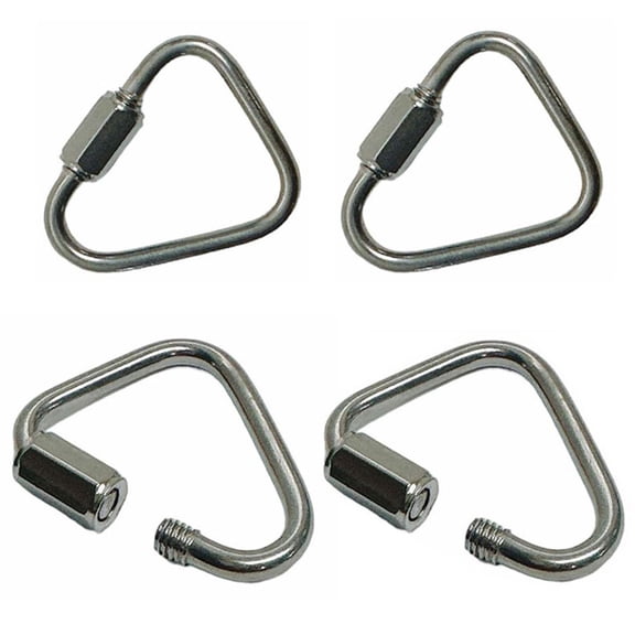 Delta Quick Links 1/8" Stainless Steel T316 Triangle Carabiner 330 Lbs WLL 4 Pcs