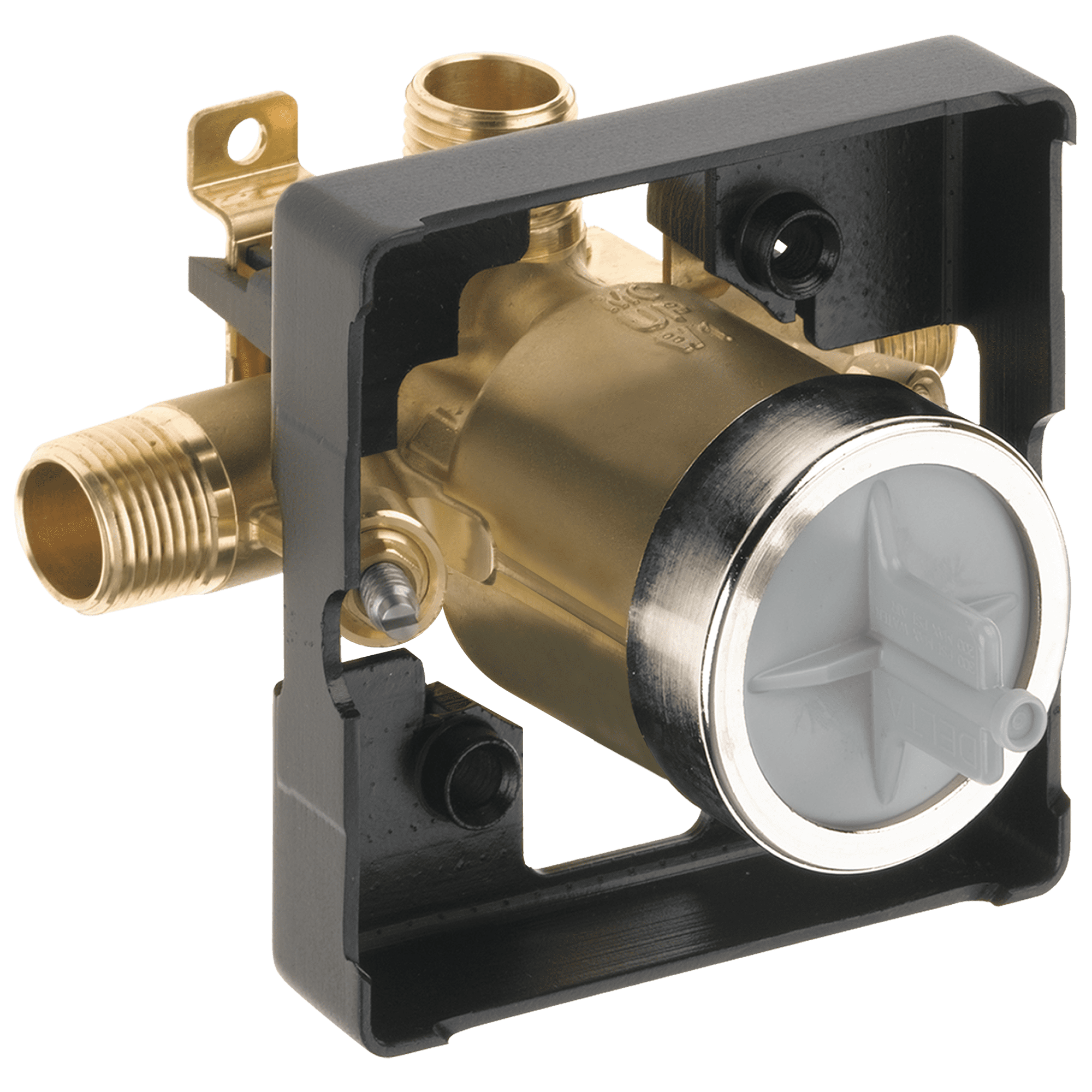 Universal Brass High-Flow Shower Rough-In Valve with Service Stops