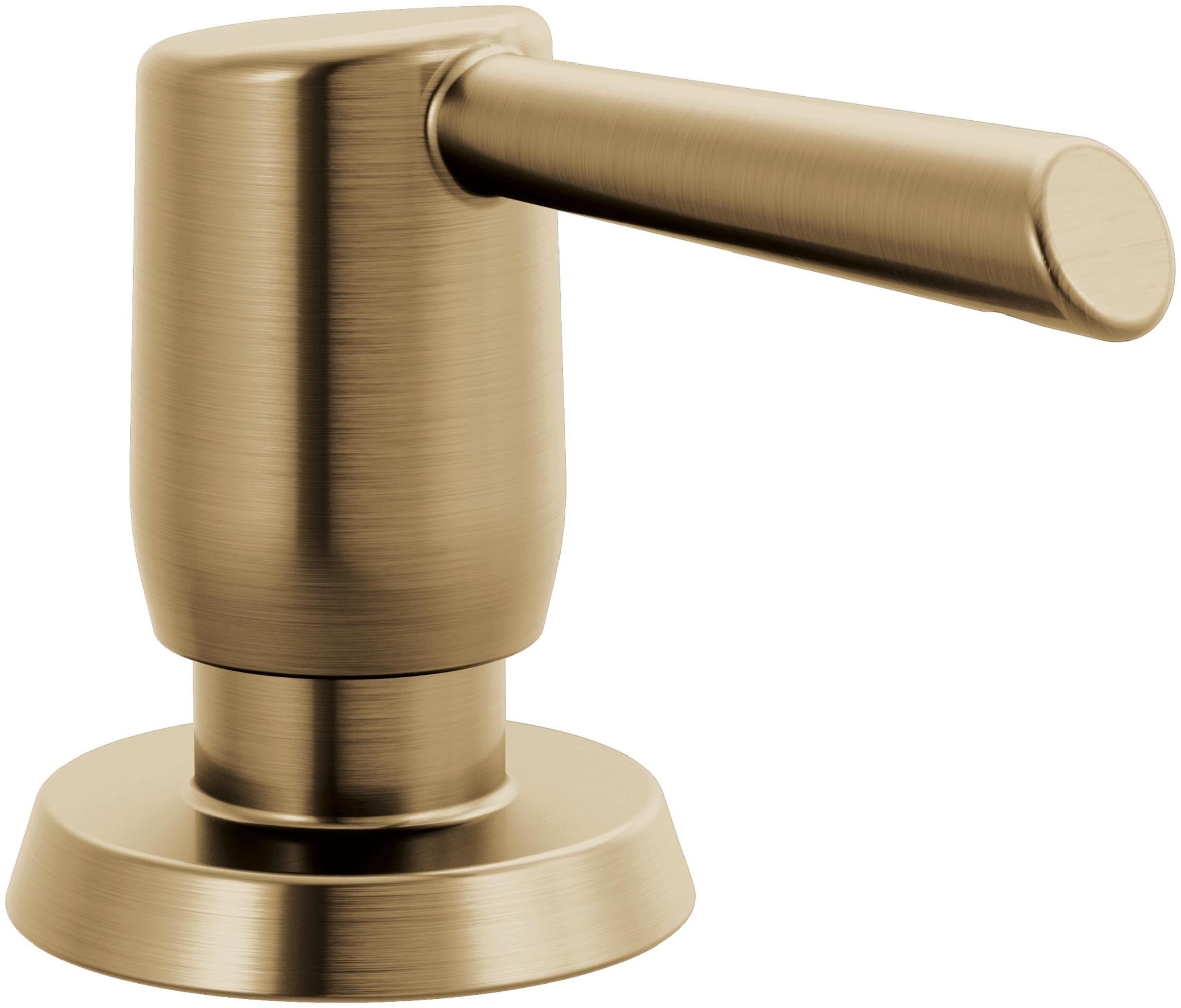Champagne Bronze Modern Metal Deck-Mount Soap Dispenser
