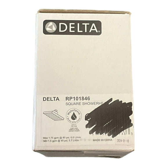 Delta Rp101846 Modern 1.75 GPM Square Single Function Shower Head - Chrome