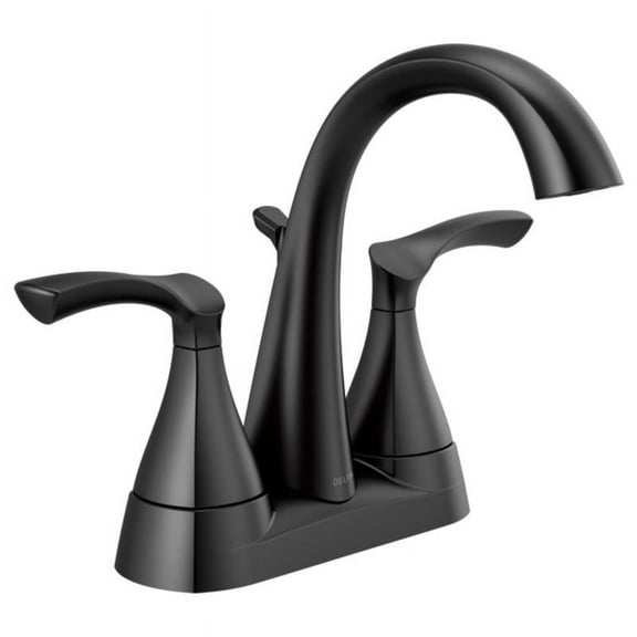 Delta Sandover Black Two-Handle Bathroom Faucet 4 in.