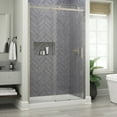 thumbnail image 1 of Delta Sdes848-R Commix 76" High X 48" Wide Sliding Frameless Shower Door - Nickel, 1 of 7
