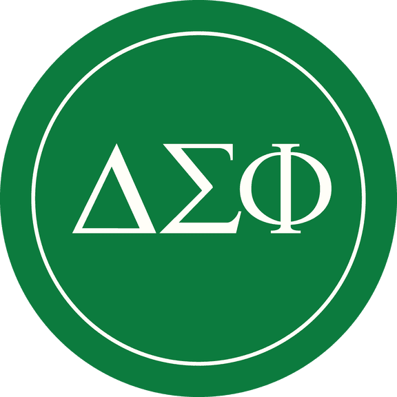 Delta Sigma Phi Car Decal Sticker - Officially Licensed Fraternity Window Sticker, Full Color Circle Logo Design