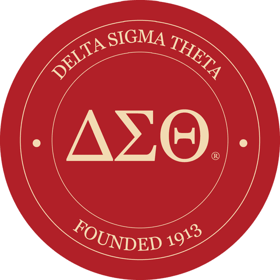 Delta Sigma Theta Car Decal Sticker - Officially Licensed Sorority Window Sticker, Full Color Circle Logo Design