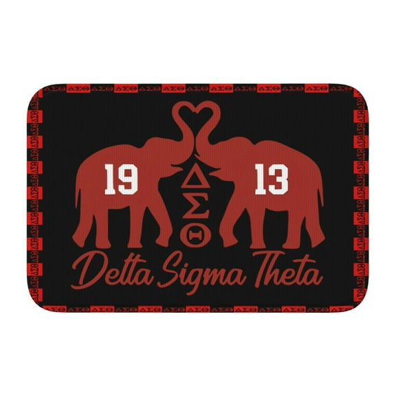 Delta Sigma Theta Carpet Playmat Rug 15.7"x23.6",Non-Slip Soft Living Dining Room Rug for Front Door Entrance Outside Doormat