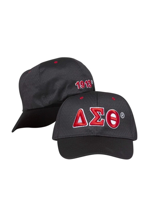 Delta Sigma Theta Flexfit Embroidered Mesh Cap Black