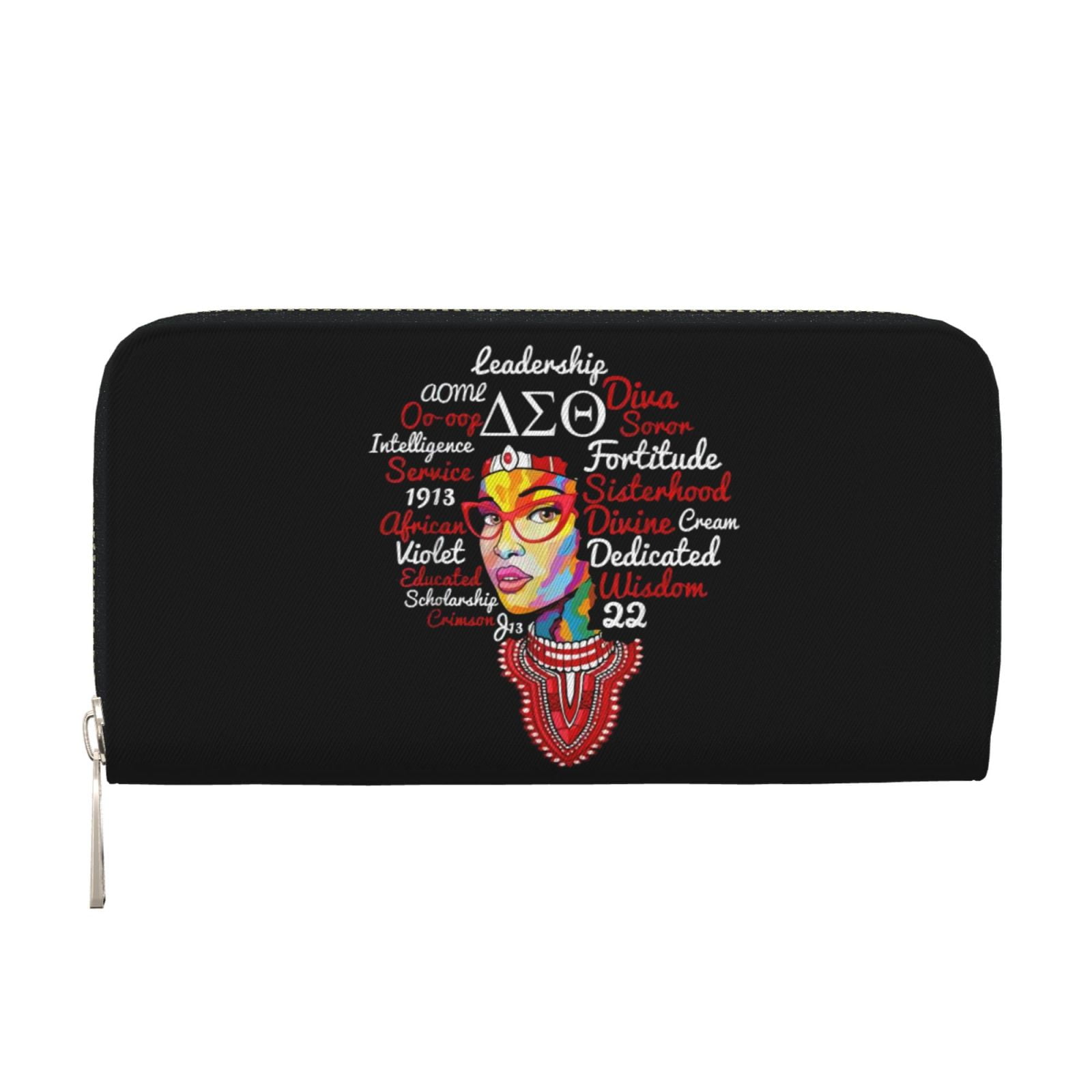 Delta Sigma Theta Leather Hand Wallet Clutch Casual and Travel Use All ...