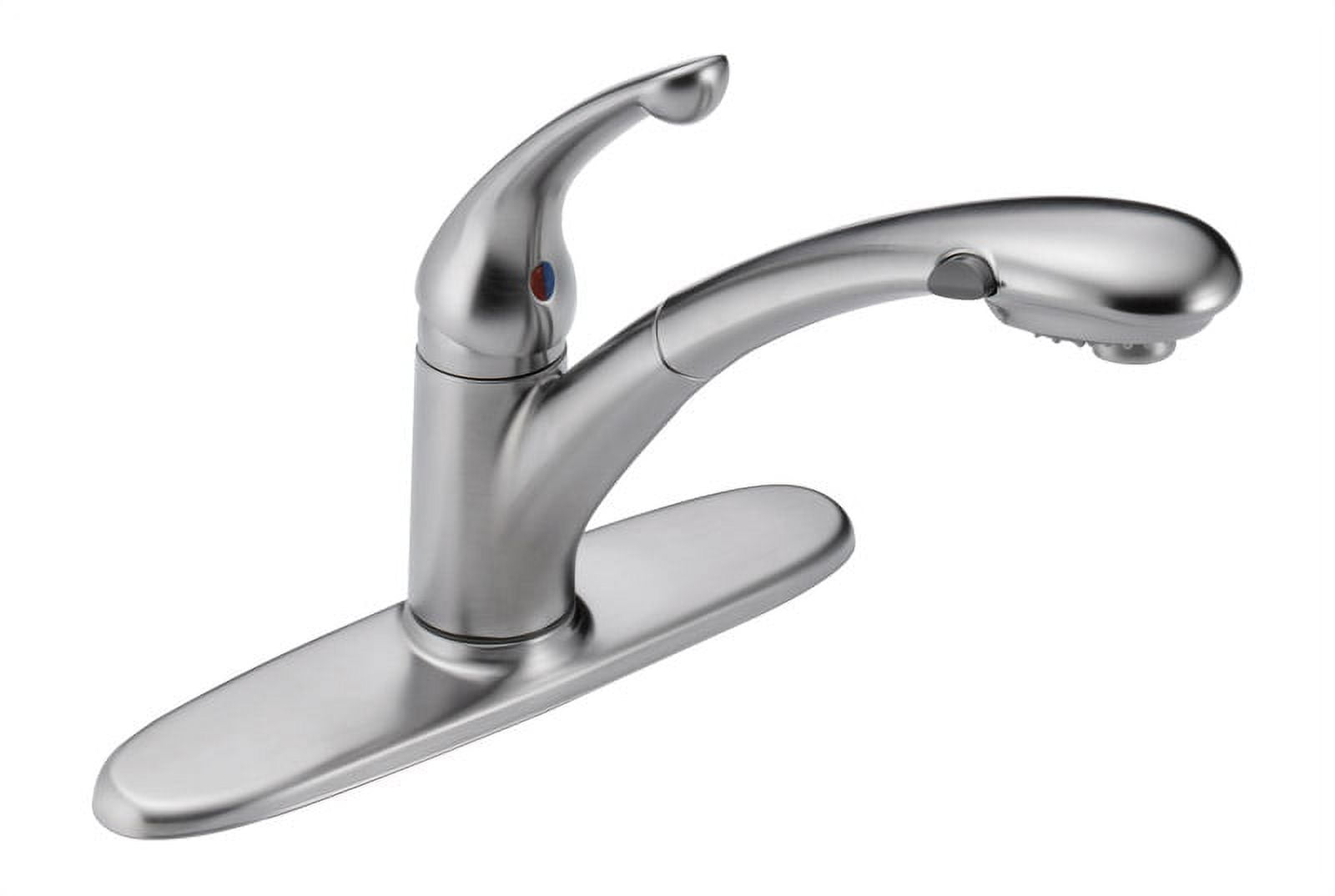 Delta Signature Signature One Handle Arctic Stainless Pull Out Kitchen Faucet