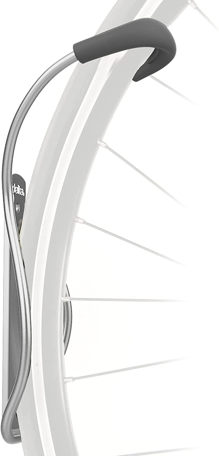 Silver Wall Mounted Bike Rack with Tire Tray