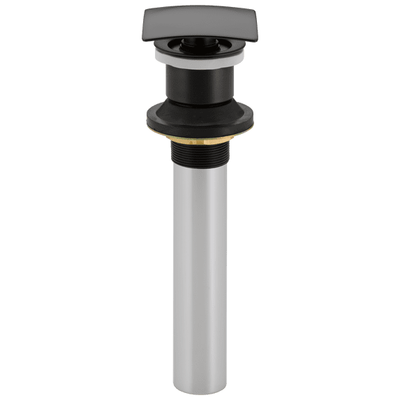Delta 72174-BL Other: Square Push Pop-Up Less Overflow - Matte Black