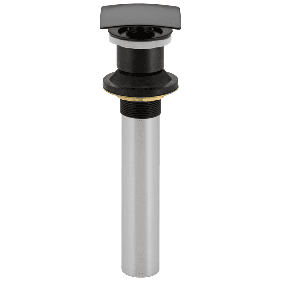 Delta 72174-BL Other: Square Push Pop-Up Less Overflow - Matte Black