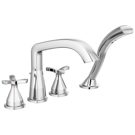 Delta Stryke: Four Hole Roman Tub Stainless Shower Valve Trim
