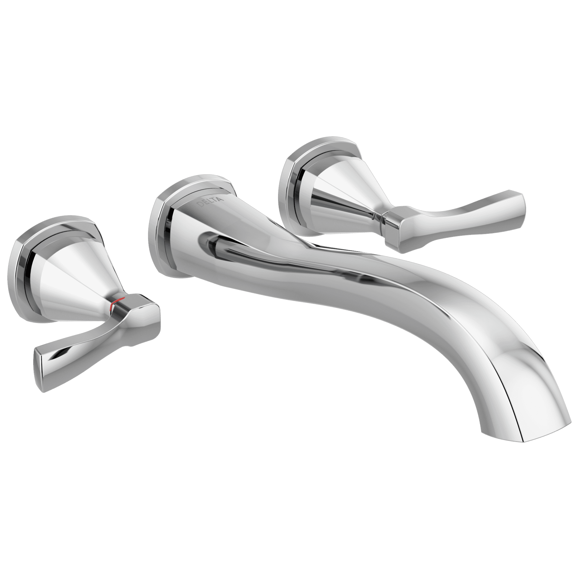 Ascend Contemporary Wall-Mounted Chrome Tub Faucet with Dual Handles