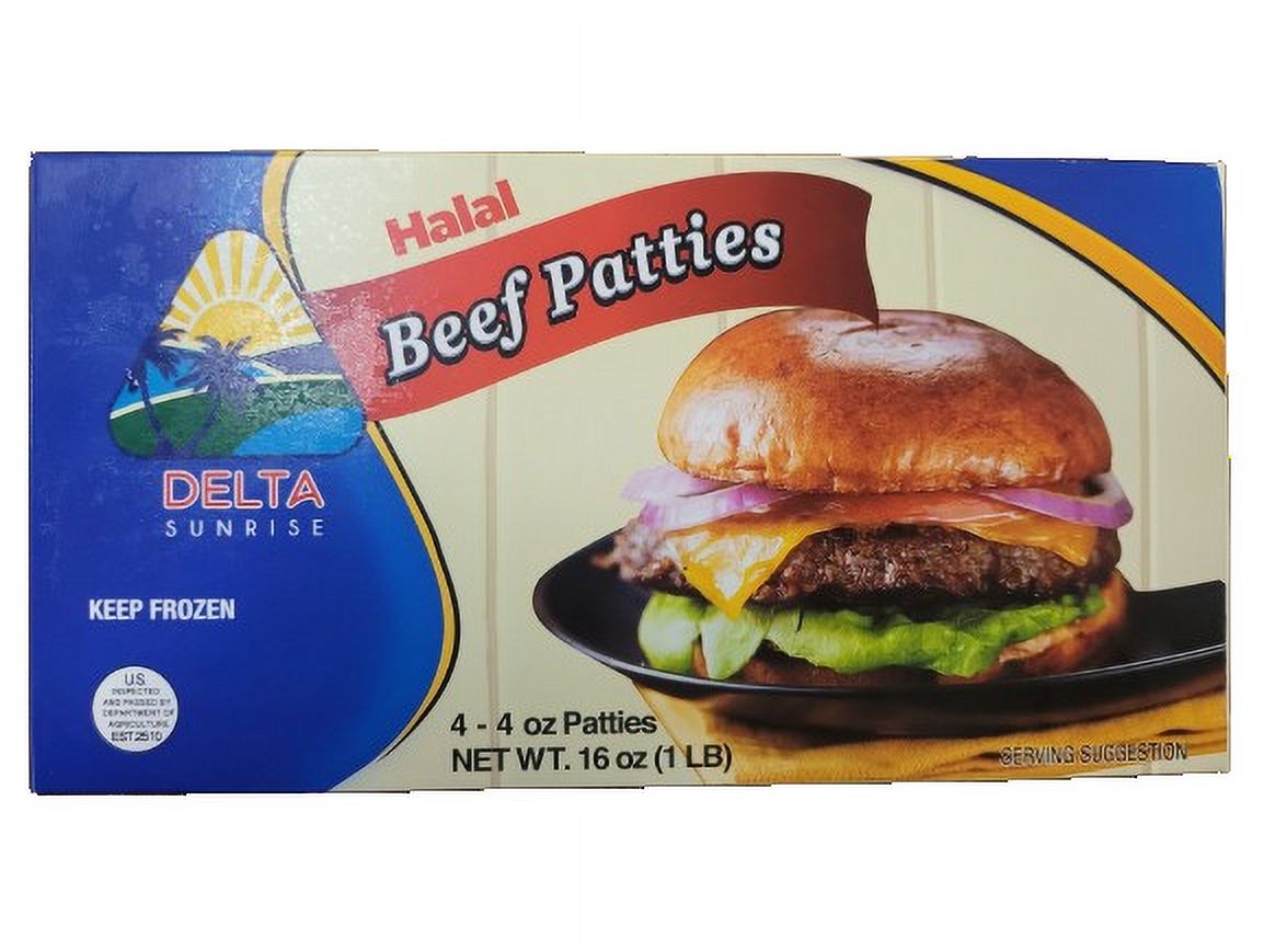 Delta Sunrise Halal Beef Patties 160z