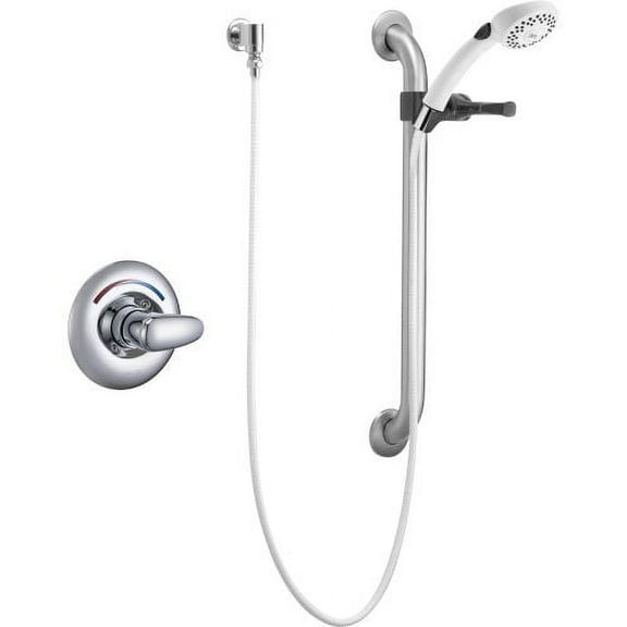 Delta T13H152 Commercial Shower Trim with 24" Combination Grab / Slide Bar, Chrome