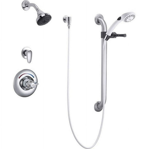 Delta T13H333 Commercial Wall Mounted Single Function Shower Faucet, Chrome